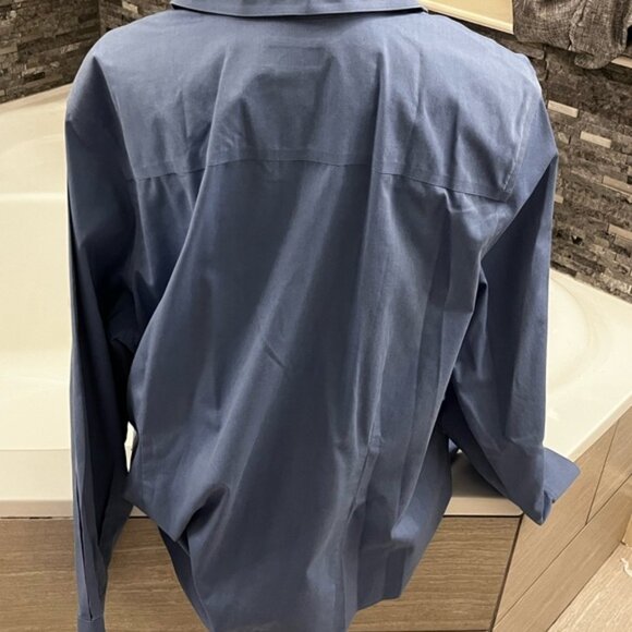 Gold Label Investments Blue Plus Size 22W Button Down Shirt - Picture 4 of 5